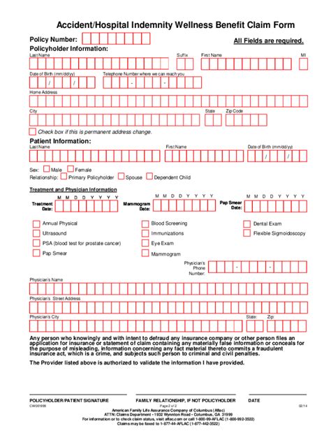 aflac accident wellness claim forms printable